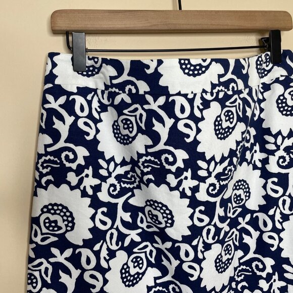 Talbots‎ Floral Cotton A Line Skirt Size 8 Modest Classic Vacation Coastal NWT - Picture 3 of 8